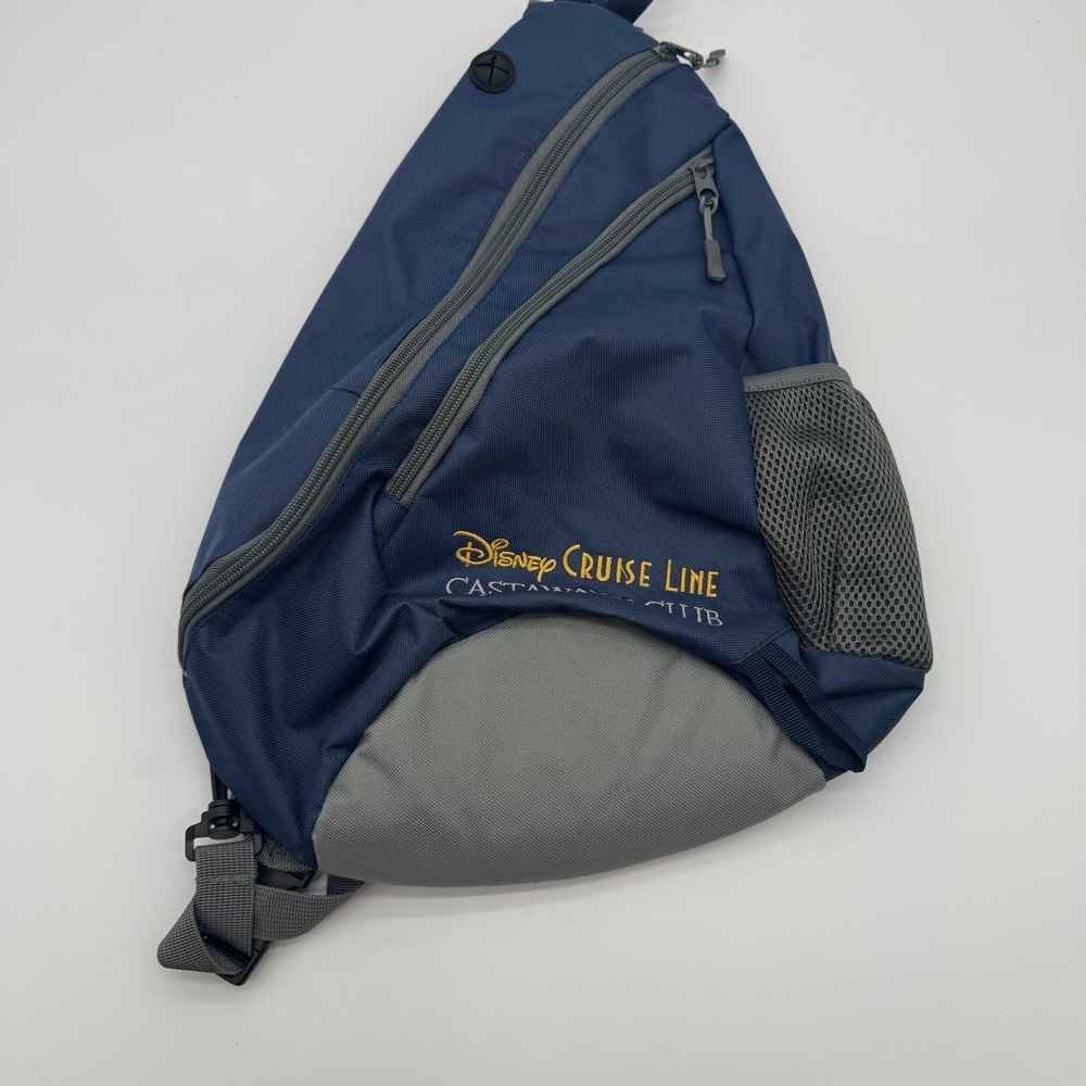 Disney Cruise Line Castaway Club Sling Backpack Navy Blue Grey Crossbody Bag